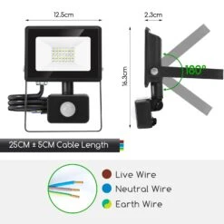 Aigostar 20W Foco LED Con Sensor Movimiento,1800LM IP65 6500K 11 Aigostar 20W Foco LED Con Sensor Movimiento,1800LM IP65 6500K -Jardines Y Exteriores 08e77c4f6084f65b