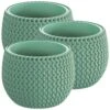 WellHome Pack 3 Macetas Redondas Splofy Bowl 18x18x13 Cm Menta