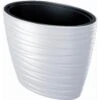Prosperplast Maceta Ovalada Con Deposito 56L Maze Plastico Blanco 58,5x38,5x42,3 Cm