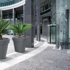 Prosperplast Maceta LEXO ROUND 212L 800x800x740 Gris Piedra -Jardines Y Exteriores 302e4ee50141742e