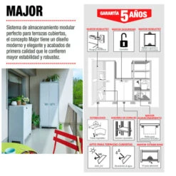 Armario Major 182x80x44 Cm -Jardines Y Exteriores 3663602991649 25c BI