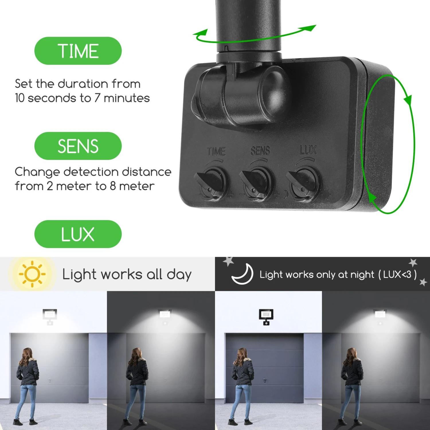 Aigostar 20W Foco LED Con Sensor Movimiento,1800LM IP65 6500K 3 Aigostar 20W Foco LED Con Sensor Movimiento,1800LM IP65 6500K - Imagen 3