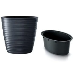 Prosperplast Maceta FREZE - Oval 74LCon Depósito 593x393x585 Antracita -Jardines Y Exteriores 59a29df859ec5cb1