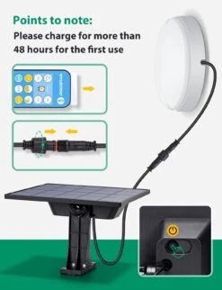 Aigostar Luz Solar Exterior 50w 500lm Aplique Con Mando A Distancia Ip65 -Jardines Y Exteriores 600aca184269dfce