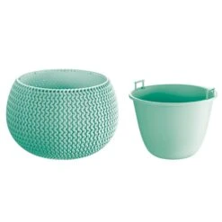 Prosperplast Maceta Redonda Con Deposito Splofy Bowl De Plastico Color Salvia 18x18x13 Cm