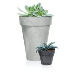 Prosperplast Maceta CUBE BETON EFFECT 12L., 300x300x266, Color Antracita -Jardines Y Exteriores 6385311742aa67.01894058