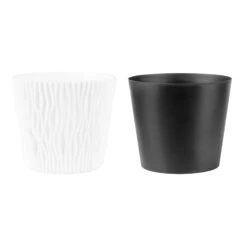 Prosperplast Maceta Redonda De Plastico Sandy Round Color Blanco 26,2x26,2x22,2 Cm -Jardines Y Exteriores 63853b099ddca6.23497490