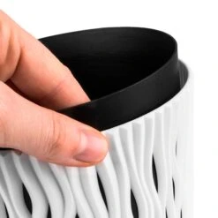 Prosperplast Maceta Redonda De Plastico Sandy Round Color Blanco 26,2x26,2x22,2 Cm -Jardines Y Exteriores 63853b09d1b844.08843693