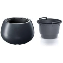 Prosperplast Maceta HEOS 18L., Con Depósito, 370x370x230, Color Antracita -Jardines Y Exteriores 638540cbd3eba6.76982309