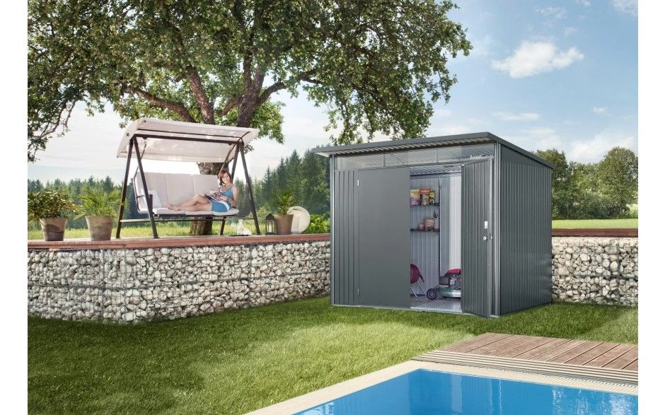 CASETA METALICA BIOHORT JARDIN AVANTGARDE A8 COLOR GRIS CUARZO 3 CASETA METALICA BIOHORT JARDIN AVANTGARDE A8 COLOR GRIS CUARZO - Imagen 3