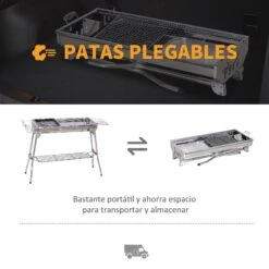 Barbacoa De Carbón Outsunny 846-028 -Jardines Y Exteriores 645528143f73f488