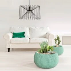 WellHome Pack 3 Macetas Redondas Splofy Bowl 18x18x13 Cm Menta -Jardines Y Exteriores 8d66ca0e8fd08a33