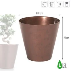 Prosperplast Maceta TUBUS CORTEN 12L 300x300x280 Cobre -Jardines Y Exteriores 91c1875450476da3