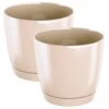 WellHome Pack 2 Maceteros Redondos Coubi Crema - 28x28x26,2 Cm
