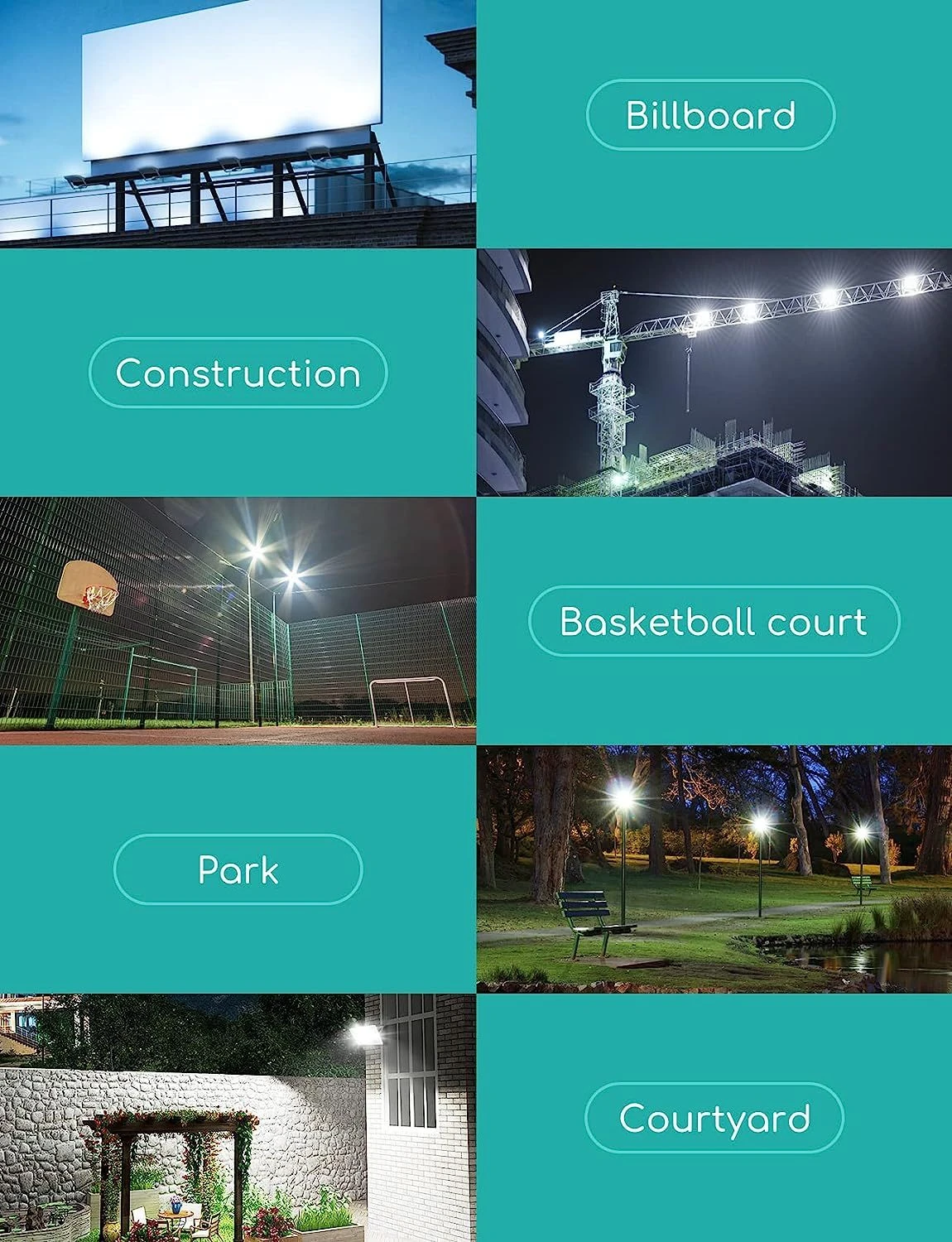 Aigostar Focos Led Exterior, 100W 6400K Led Focos Exterior, 10950LM IP65 2 Aigostar Focos Led Exterior, 100W 6400K Led Focos Exterior, 10950LM IP65 - Imagen 2