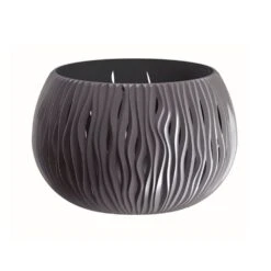 WellHome Pack 3 Macetas Con Deposito Bowl Sandy Antracita -Jardines Y Exteriores a78b53c50006cabc