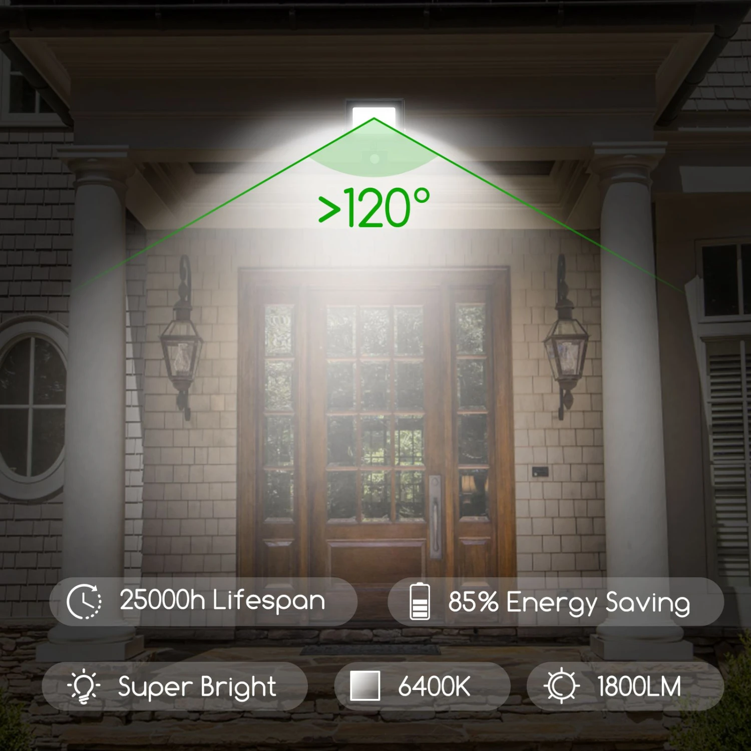 Aigostar 20W Foco LED Con Sensor Movimiento,1800LM IP65 6500K 2 Aigostar 20W Foco LED Con Sensor Movimiento,1800LM IP65 6500K - Imagen 2