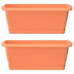 WellHome Pack 2 Jardineras Respana Terracota - 78,6x18,4x14,5 Cm