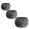 WellHome Pack 3 Macetas Con Deposito Bowl Sandy Antracita