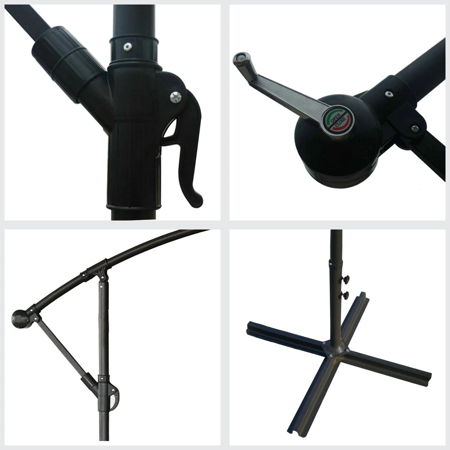 Sombrilla Excéntrica Oahu Redonda 3,50m De Diámetro Color Negro 3 Sombrilla Excéntrica Oahu Redonda 3,50m De Diámetro Color Negro - Imagen 3